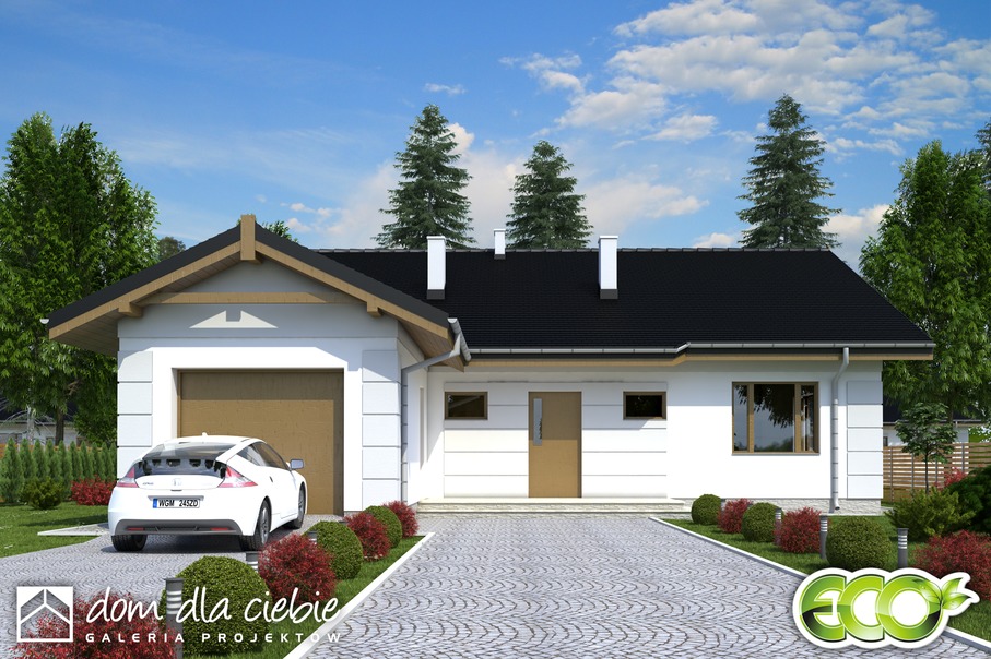 budowa domu Nasturcja z garażem 1-st. [A] - New-House