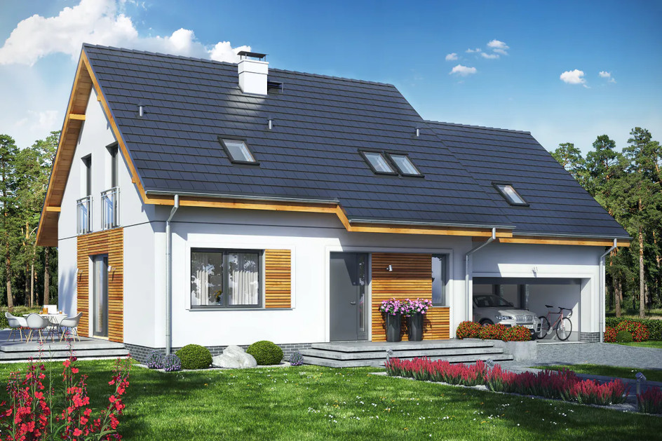 Budowa domu JASKÓŁKA 7 Z GARAŻEM 2-ST. z New-House