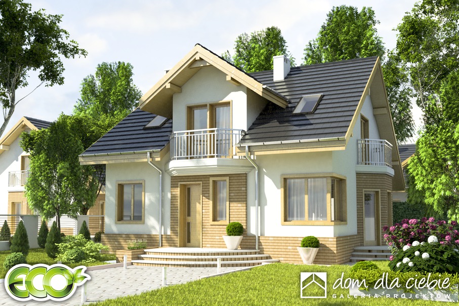 budowa domu Puszczyk bez garażu [B] (odbicie lustrzane) - New-House