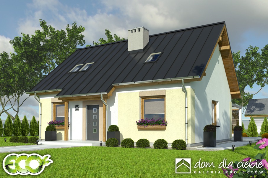 budowa domu Marcin II bez garażu [B] (odbicie lustrzane) - New-House