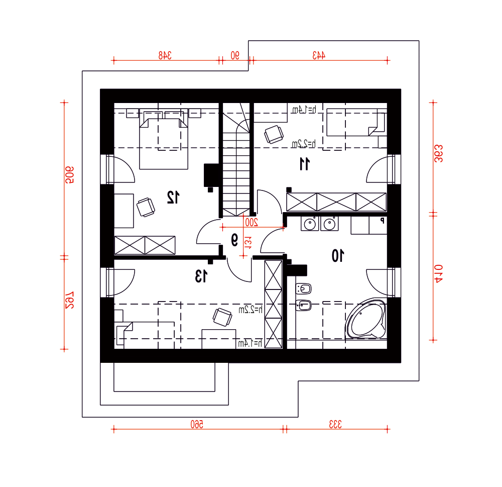 Biała z garażem 1-st. [A] (odbicie lustrzane) - miniatura 9