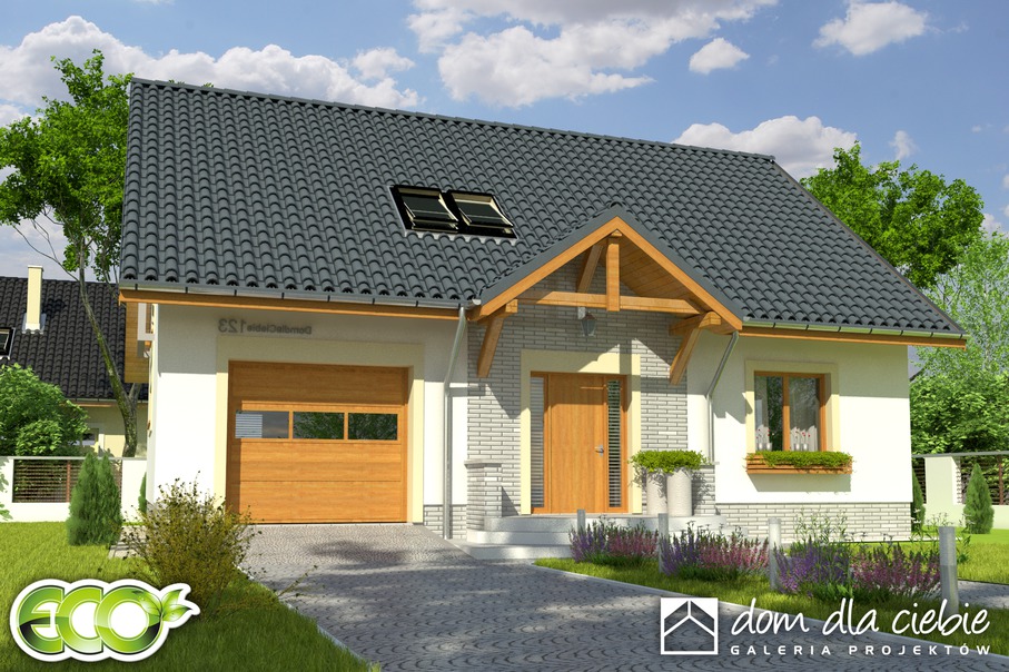 budowa domu Inka III z garażem 1-st. [A] (odbicie lustrzane) - New-House