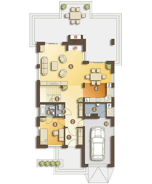 Jola z garażem 1-st. [A] (odbicie lustrzane) - miniatura 8