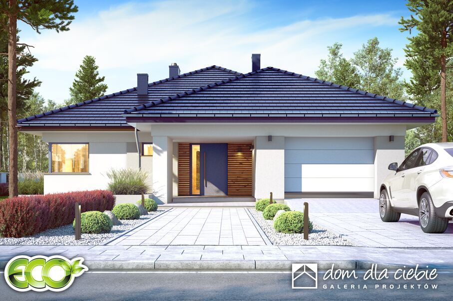 budowa domu Klara V z garażem 1-st. [A] (odbicie lustrzane) - New-House