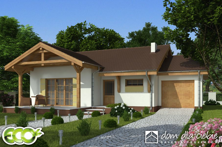 budowa domu Tola z garażem 1-st. [A] (odbicie lustrzane) - New-House