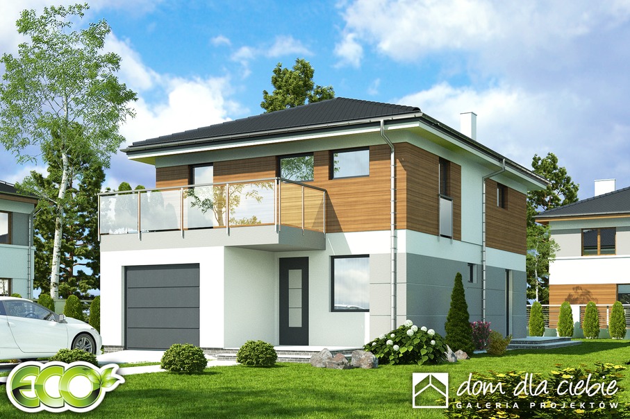 budowa domu Zyta z garażem 1-st. [A] (odbicie lustrzane) - New-House