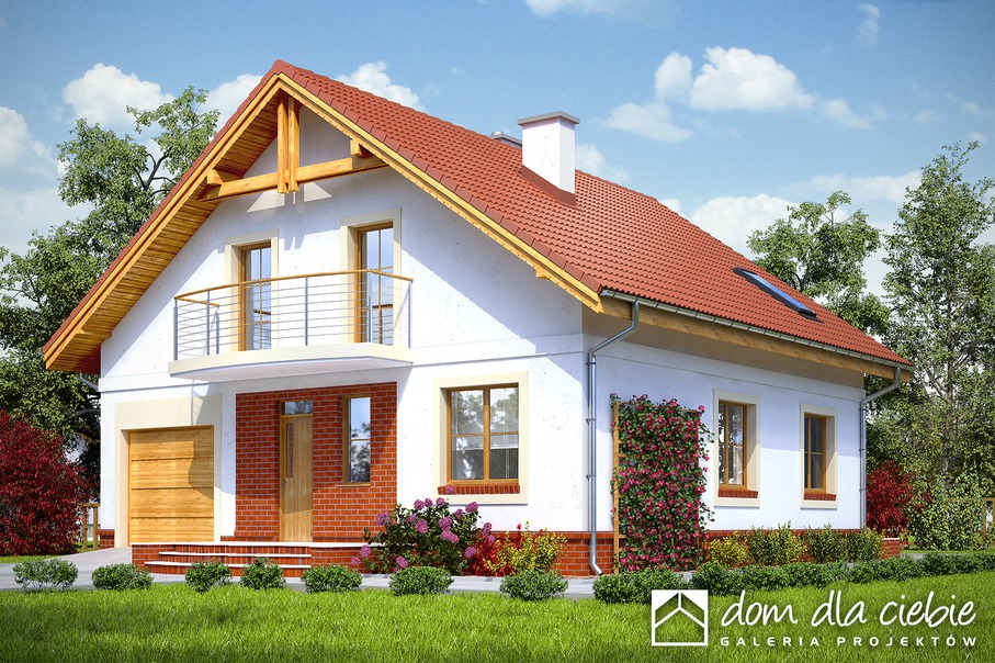 budowa domu Aksel z garażem 1-st. [A] (odbicie lustrzane) - New-House