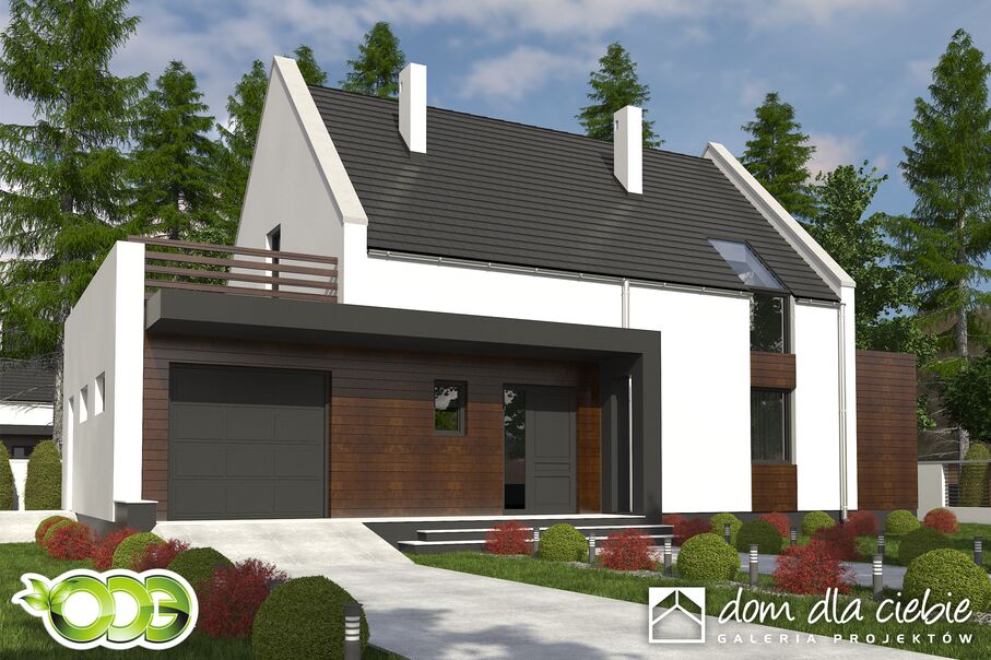 budowa domu Rumcajs z garażem 1-st. [A] (odbicie lustrzane) - New-House