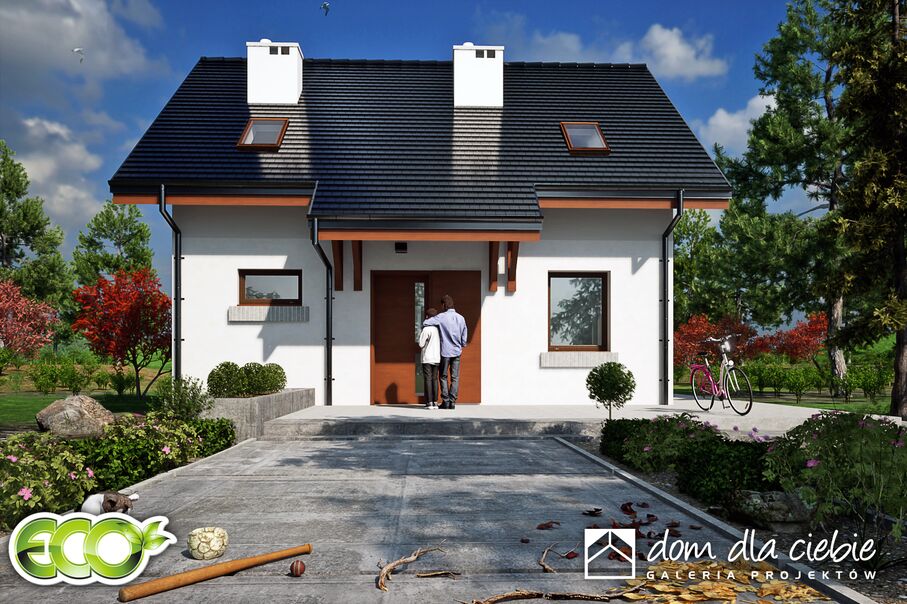 budowa domu Figa bez garażu [B] (odbicie lustrzane) - New-House