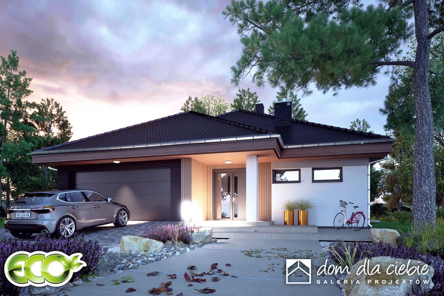 budowa domu Melissa z garażem 2-st.[A] (odbicie lustrzane) - New-House