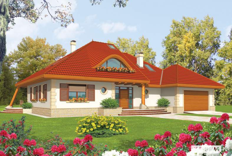 budowa domu Diuna G2 (wole oko) (odbicie lustrzane) - New-House