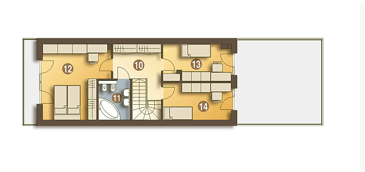 Long II z garażem 1-st. [A] (odbicie lustrzane) - miniatura 9