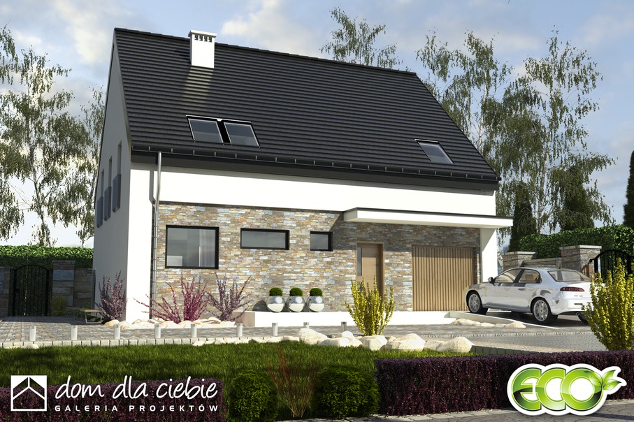 budowa domu Bernikla z garażem 1-st. [A] - New-House