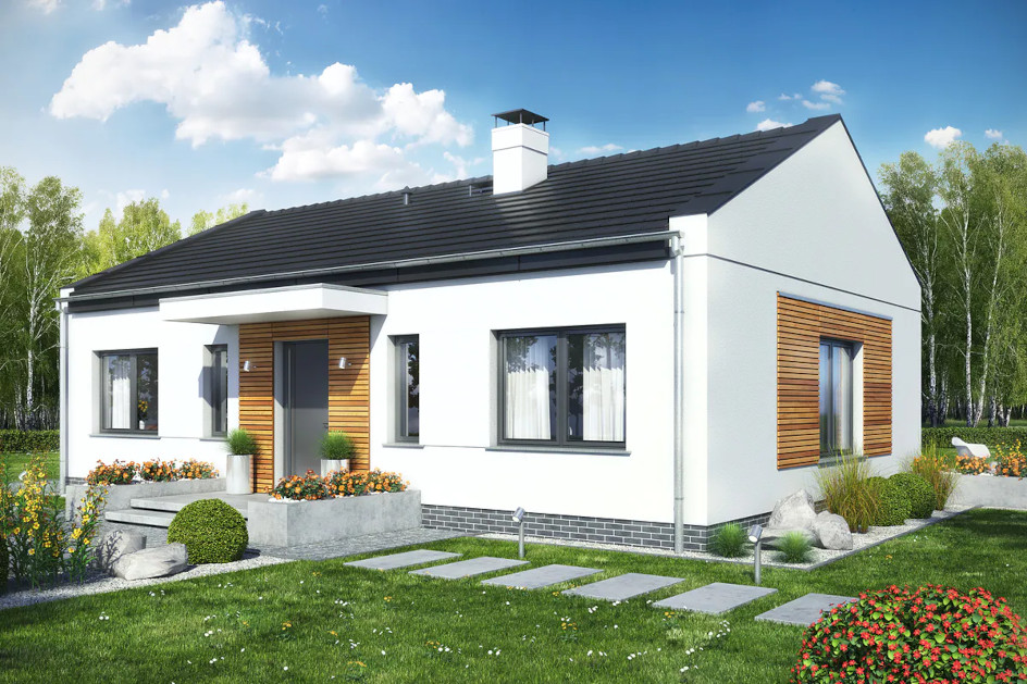 Budowa domu TERRIER 6 BEZ GARAŻU (odbicie lustrzane) z New-House