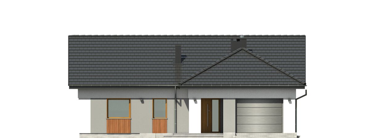 budowa domu Kaja z garażem 1-st. [A] (odbicie lustrzane) - New-House