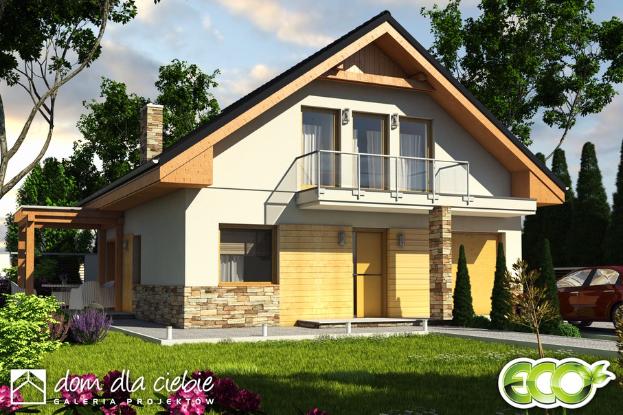 budowa domu Jarząbek z garażem 1-st. [A] - New-House