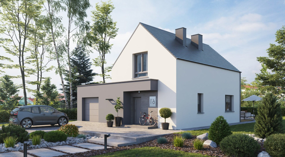 Budowa domu eko Typowy 65 (odbicie lustrzane) z New-House