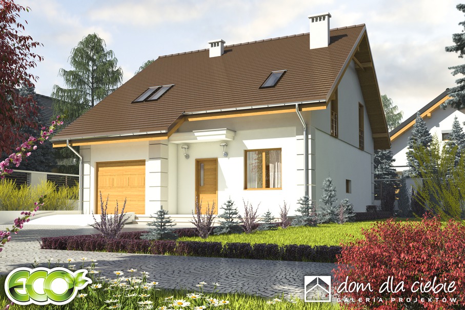 budowa domu Miła z garażem 1-st. [A] (odbicie lustrzane) - New-House