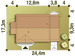 Dino II z garażem 1-st. [A] (odbicie lustrzane) - miniatura 9