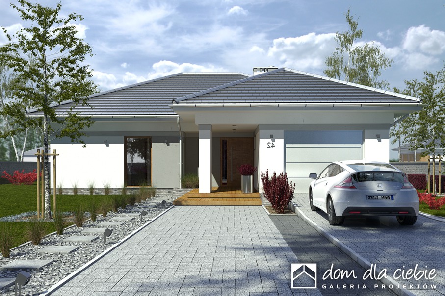 budowa domu Gracjan z garażem 1-st. [A] (odbicie lustrzane) - New-House