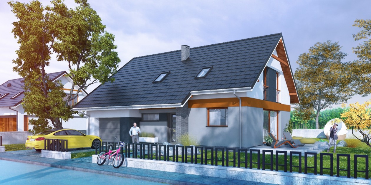 budowa domu Propositus II G1 (Odbicie lustrzane) - New-House