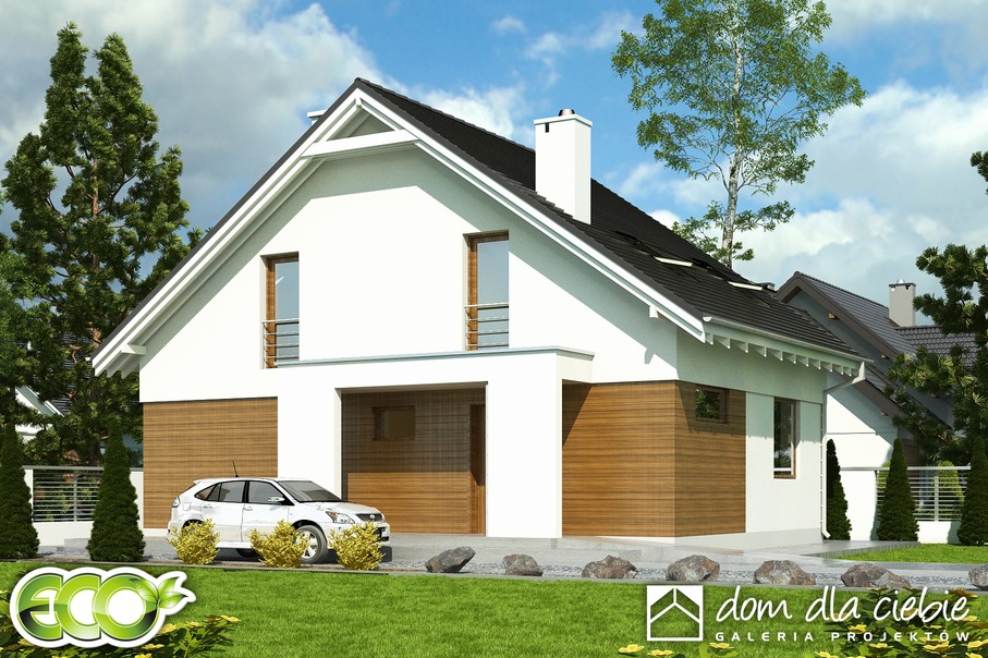 budowa domu Głuszec bez garażu [B] (odbicie lustrzane) - New-House