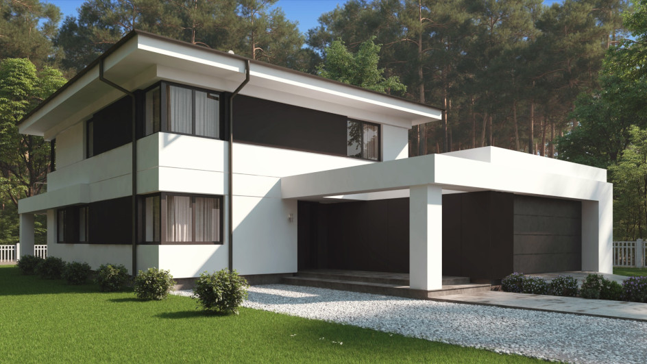 Budowa domu uA68 (odbicie lustrzane) z New-House