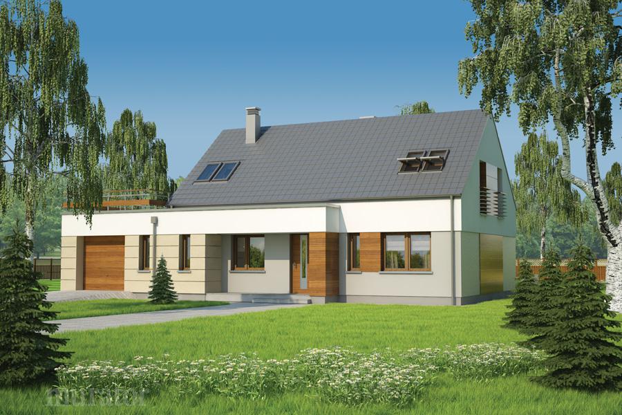 budowa domu Zielona ostoja-wariant II (z wentylacją mechaniczna i rekuperacją) EM152b - New-House