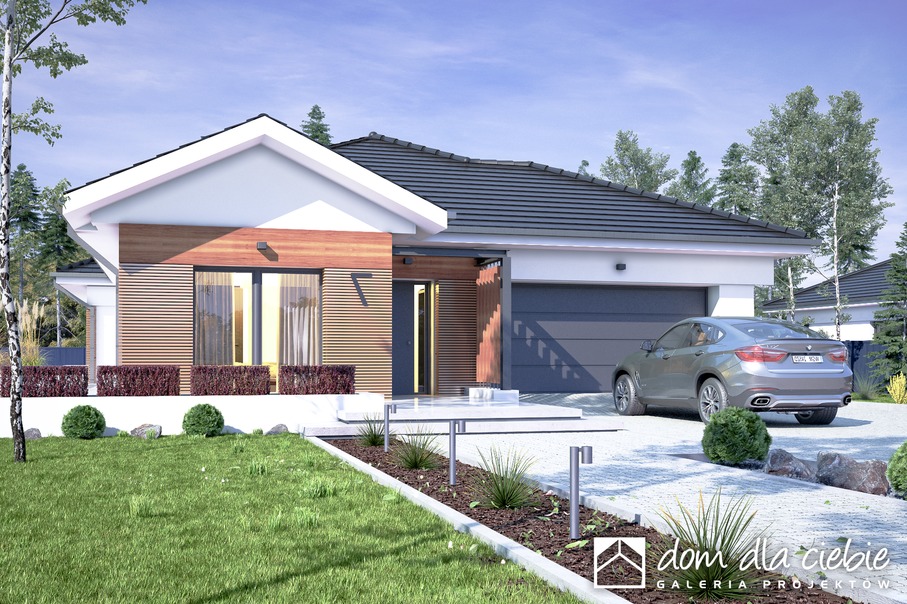 budowa domu Gelena III z garażem 2-st. [A] (odbicie lustrzane) - New-House