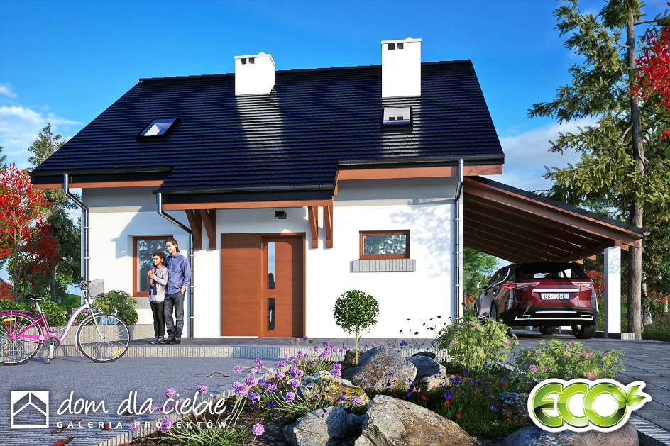 Budowa domu Daktyl z wiatą [A1] z New-House