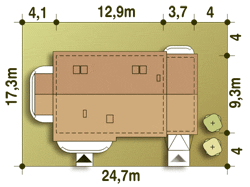 Hirek z garażem 1-st. [A] (odbicie lustrzane) - miniatura 10