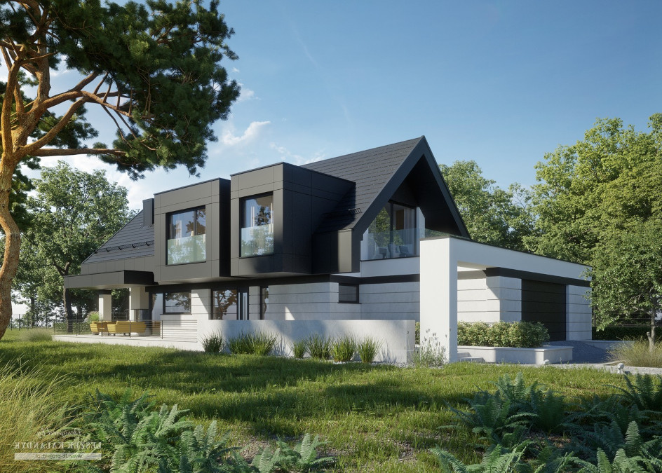 Budowa domu LK&1336 (odbicie lustrzane) z New-House