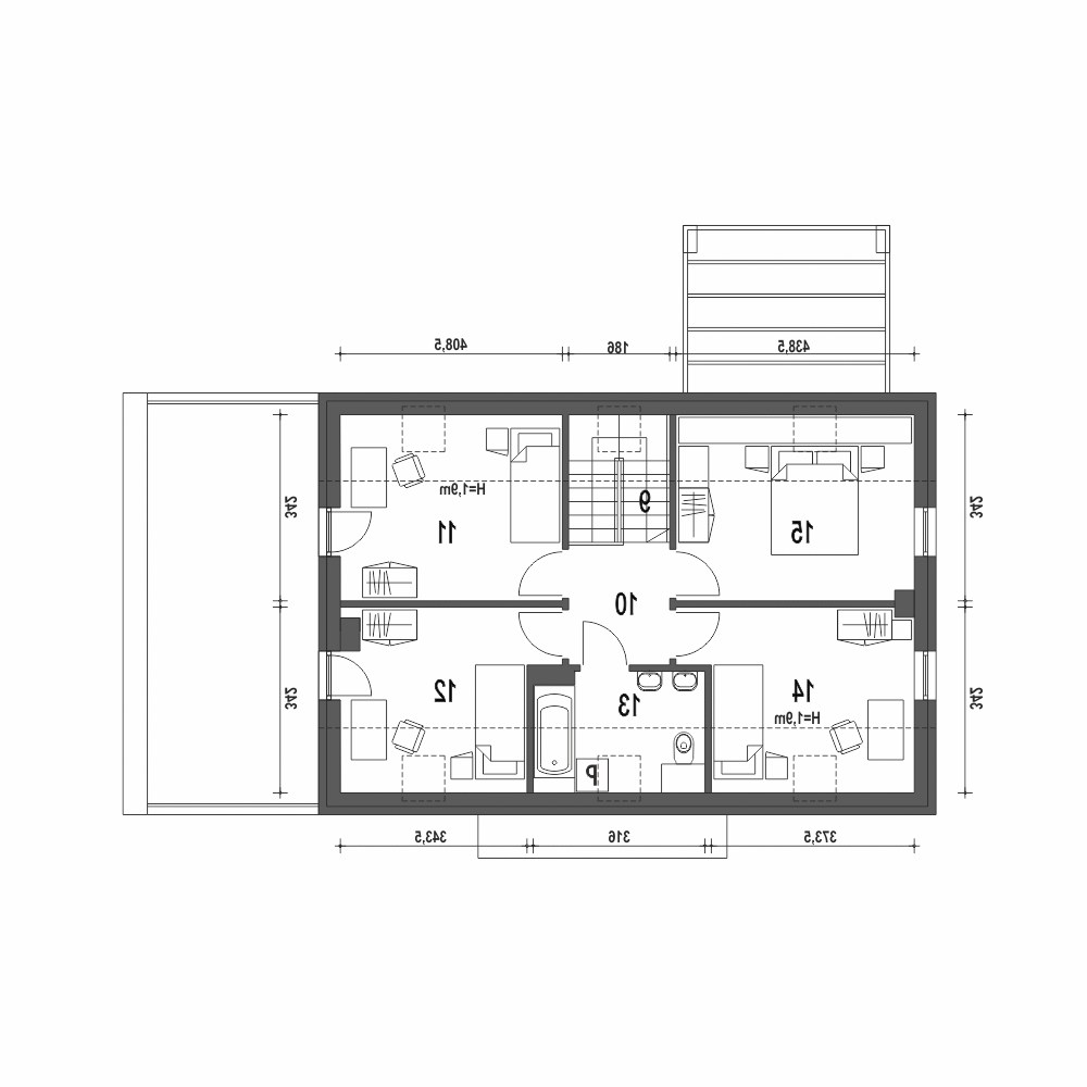Eco 5 z garażem 1-st. [A] (odbicie lustrzane) - miniatura 9