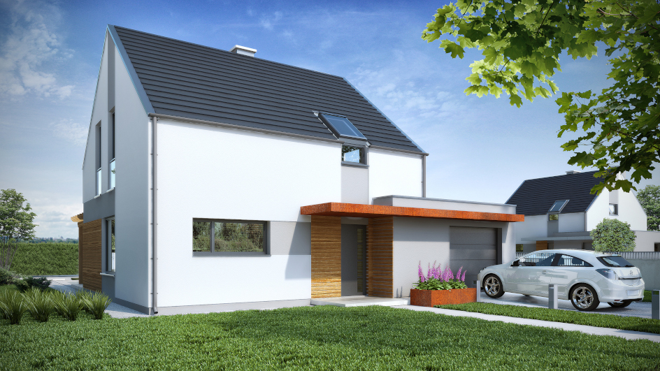 budowa domu KM-99 (odbicie lustrzane) - New-House