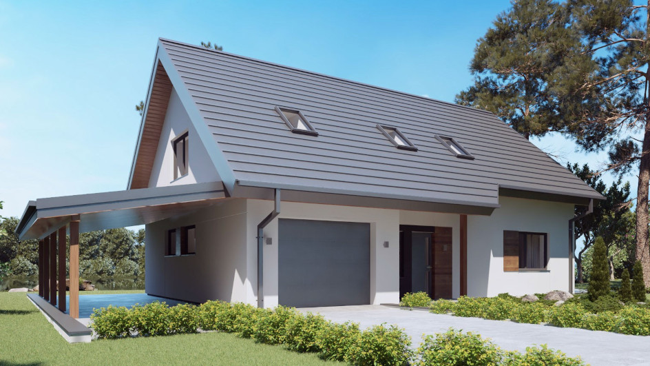 Budowa domu uA134 (odbicie lustrzane) z New-House