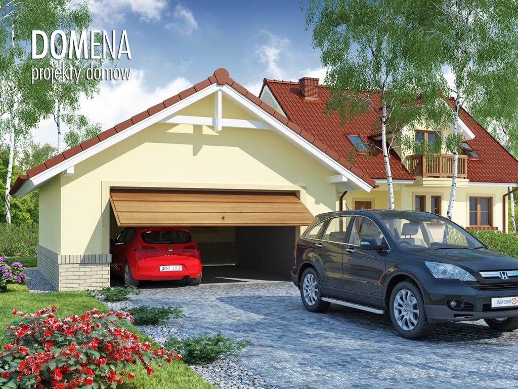 budowa domu garaż ALFA-G2 (Odbicie lustrzane) - New-House