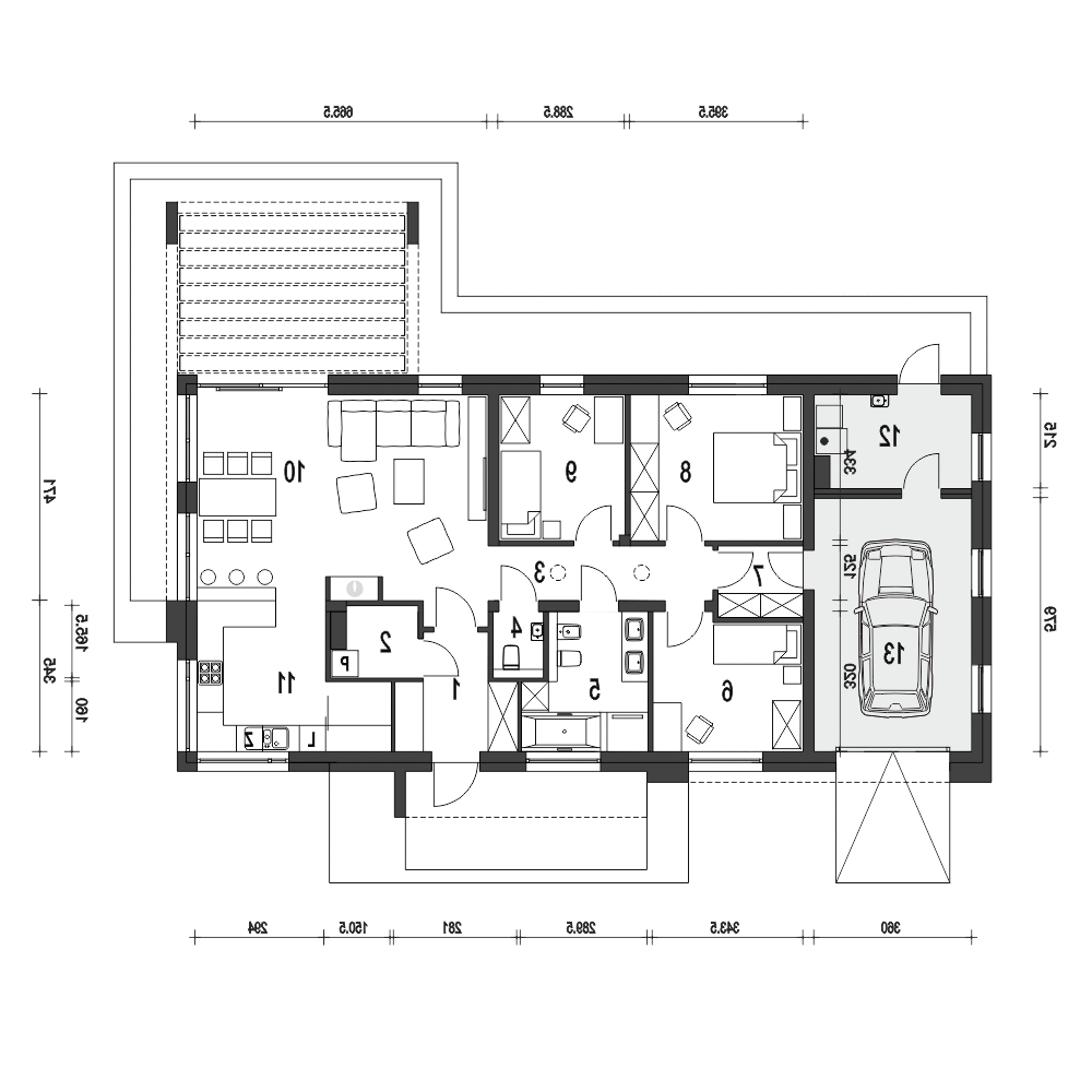 Kalikst z garażem 1-st. [A] (odbicie lutrzane) - miniatura 9