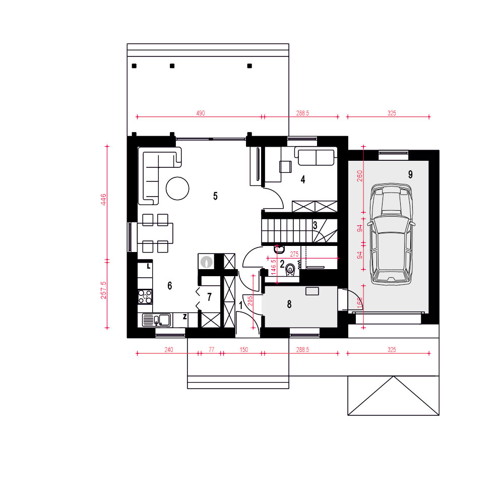 Figa z garażem 1-st. [A] - miniatura 9