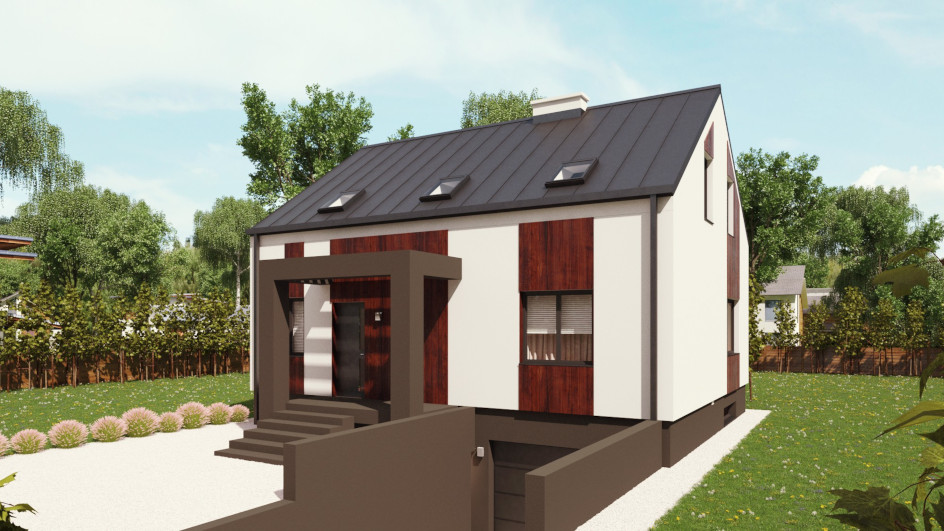 Budowa domu uA56 (odbicie lustrzane) z New-House