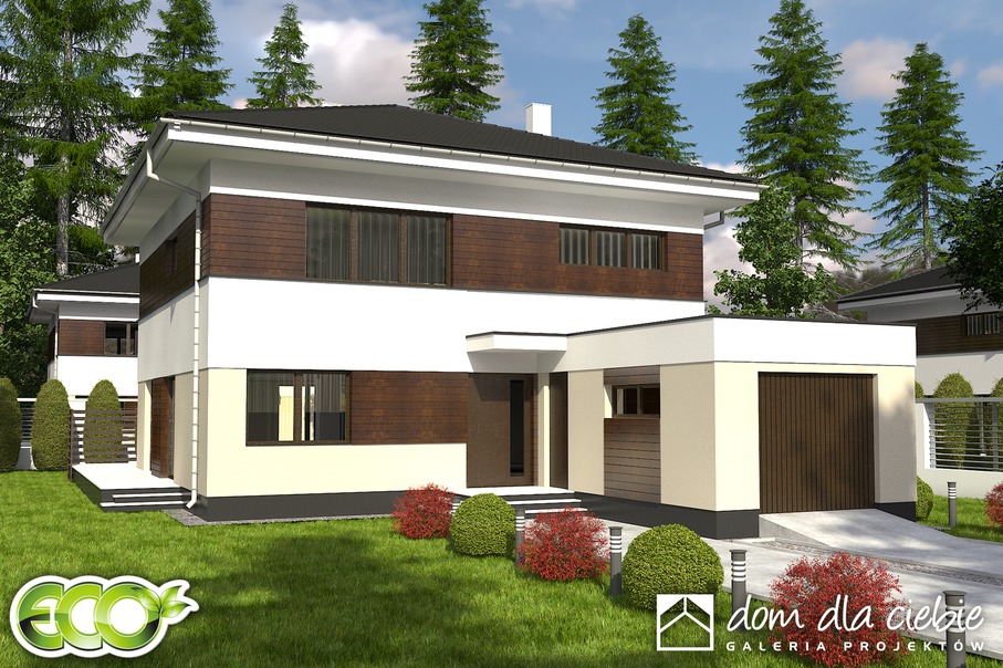 budowa domu Tamara z garażem 1-st. [A] (odbicie lustrzane) - New-House