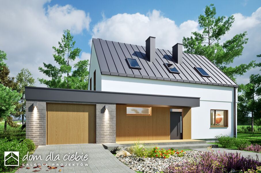 budowa domu Werbena z garażem 1-st. [A] - New-House