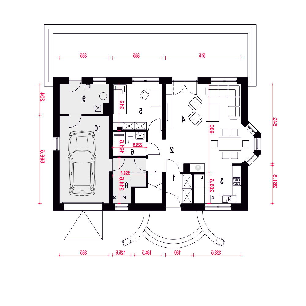 Zgrabna z garażem 1-st. [A] (odbicie lustrzane) - miniatura 10