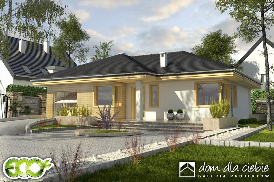 budowa domu Przepiórka z garażem 1-st. [A] (odbicie lustrzane) - New-House