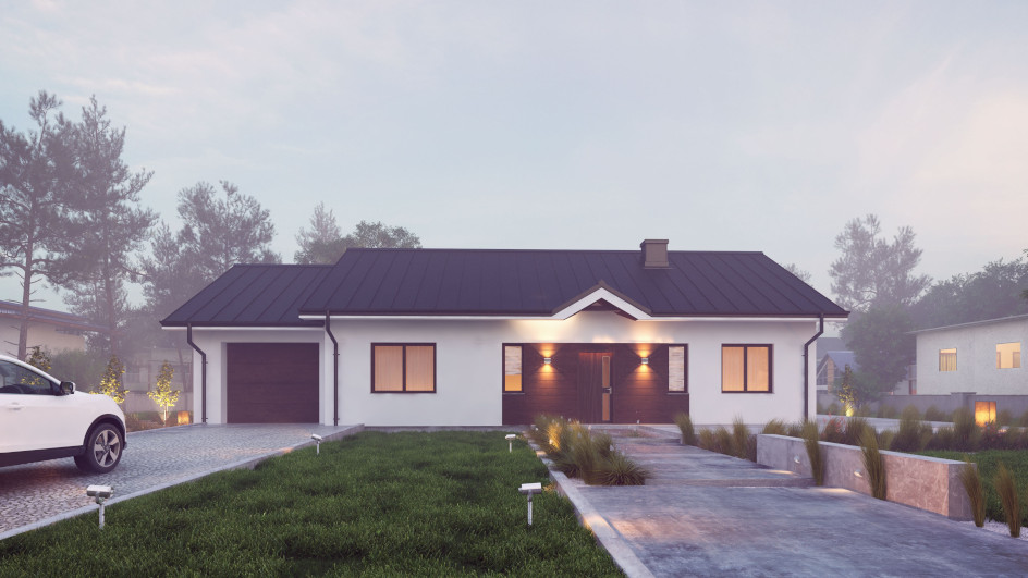Budowa domu uA105 (odbicie lustrzane) z New-House